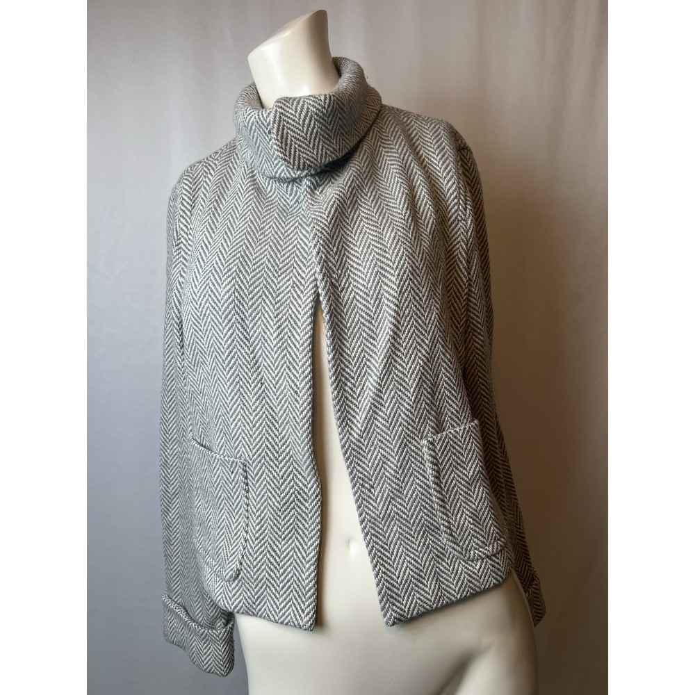 Liz Claiborne Collection Women's Classic Wool Blazer Gray Herringbone 20" Chest